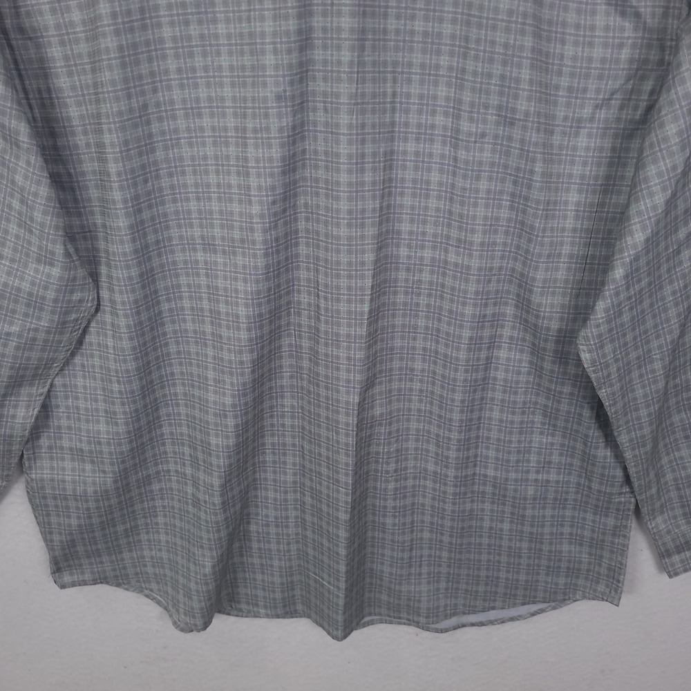 Huk Performance Fishing Button Up Shirt Mens XXL Grey Plaid Long Sleeve Vented - Picture 8 of 11